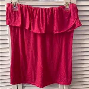 Pink ruffle tube top